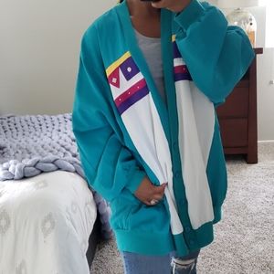 90s Retro Vintage Colorblock Athletic Jacket